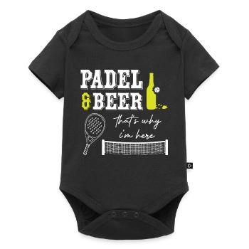 Padel_And_Beer - Body à manches courtes Premium Bébé - noir - Devant