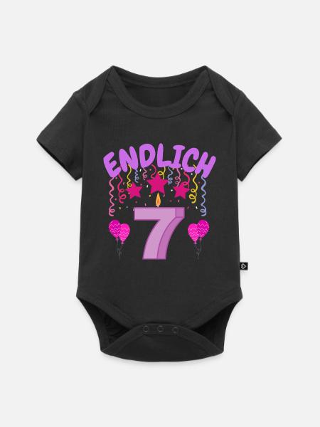 Endlich 7 - Baby Premium Kurzarmbody - Schwarz