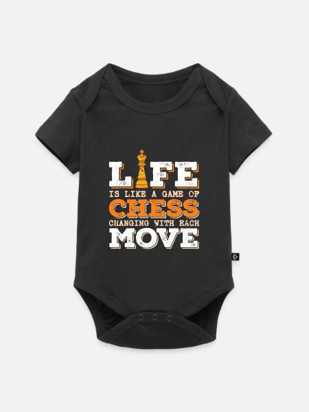 Schach Schachspieler Schachbrett - Baby Premium Kurzarmbody - Schwarz