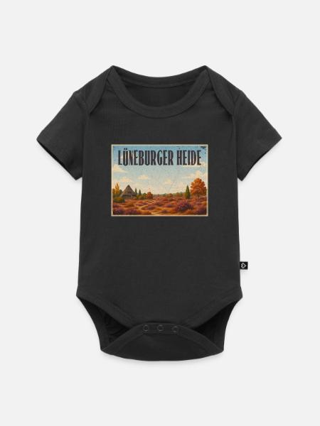 Lüneburger Heide - Baby Premium Kurzarmbody - Schwarz