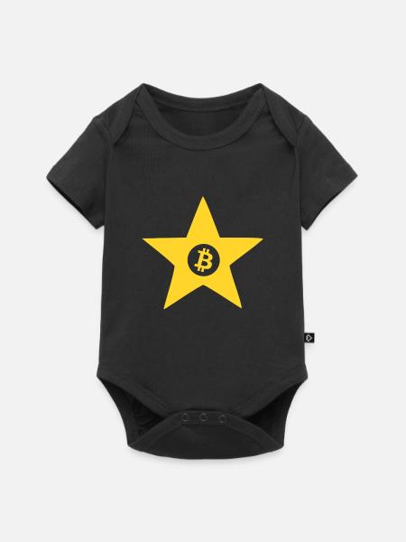Bitcoin Stern Goldstar - Baby Premium Kurzarmbody - Schwarz