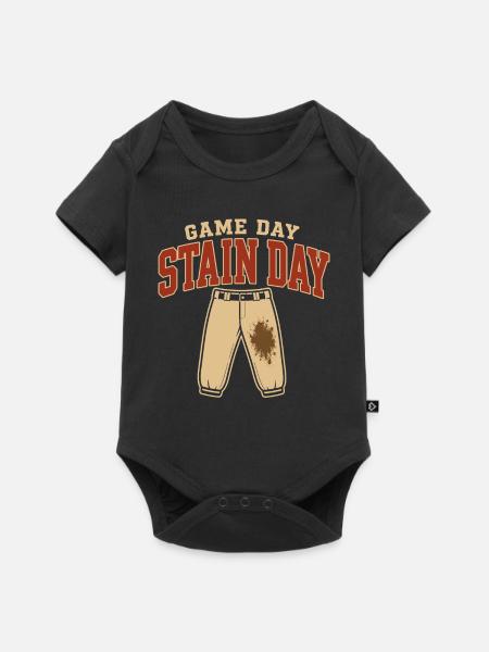Baseball-mutter, Softball-mutter, Weiße Hose, - Baby Premium Kurzarmbody - Schwarz