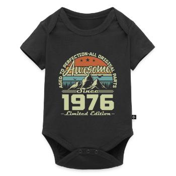 Cadeau d’anniversaire pour le 50e anniversaire 1976 Vintage Retro - Body à manches courtes Premium Bébé - noir - Devant