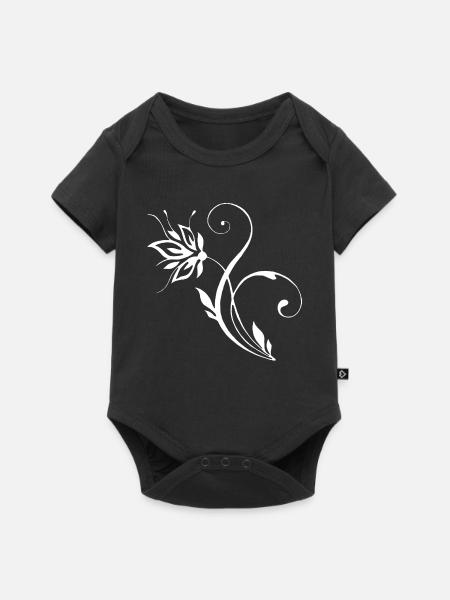 Weiße Blume - Baby Premium Kurzarmbody - Schwarz