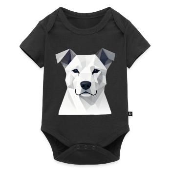 Portrait de chien géométrique - Body à manches courtes Premium Bébé - noir - Devant