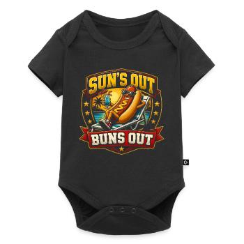 Sun out, rolls out, funny hot dog - Baby Premium short-sleeve bodysuit - black - Front