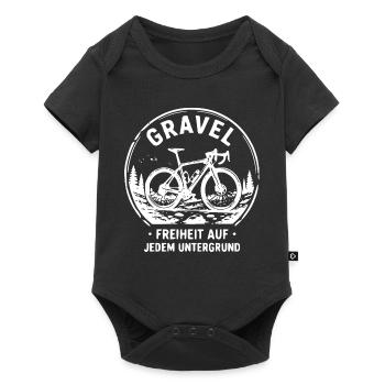 Gravel Fahrrad Freiheit Untergrund - Baby Premium Kurzarmbody - Schwarz - Vorne