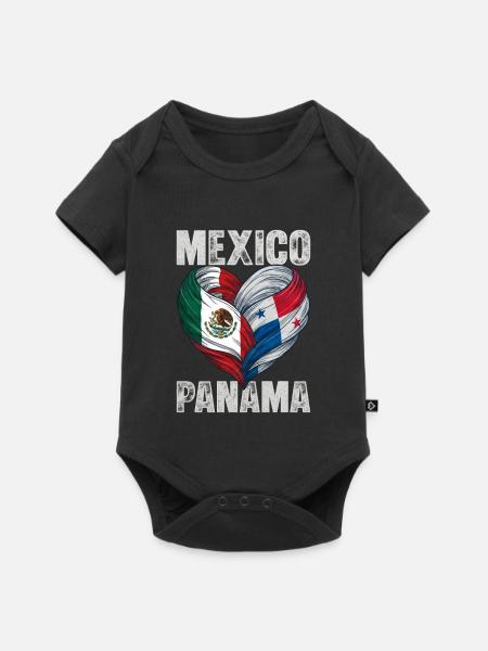 Herz Mexikos und Panamas - Baby Premium Kurzarmbody - Schwarz
