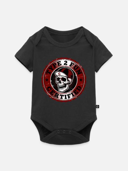 Schädelabzeichen Typ 2 Spaß - Baby Premium Kurzarmbody - Schwarz