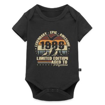 40th Birthday Gift 1986 Vintage Retro - Baby Premium short-sleeve bodysuit - black - Front