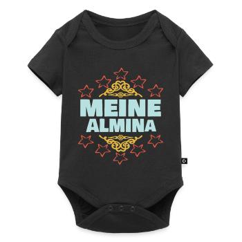 Almina - Baby Premium Kurzarmbody - Schwarz - Vorne