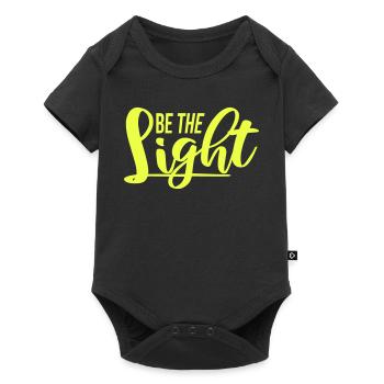 Be The Light Motivierend Positivität Spruch Logo - Baby Premium Kurzarmbody - Schwarz - Vorne