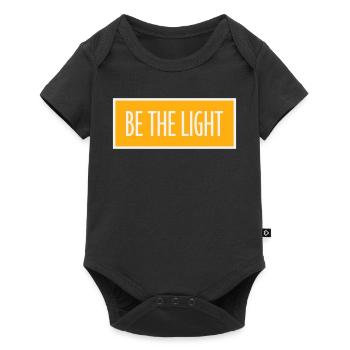 Be The Light Motivierend Positivität Spruch Logo - Baby Premium Kurzarmbody - Schwarz - Vorne