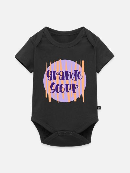 Große Schwester Frankreich - Baby Premium Kurzarmbody - Schwarz