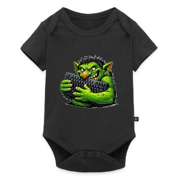 Troll malveillant avec un clavier - Body à manches courtes Premium Bébé - noir - Devant