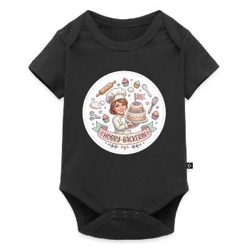 Hobbybäckerin mit Kuchenzauber - Baby Premium Kurzarmbody - Schwarz - Vorne