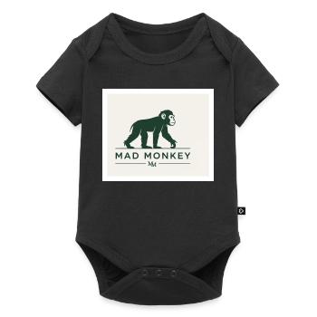 Mad Monkey Vintage Logo Illustration - Baby Premium short-sleeve bodysuit - black - Front