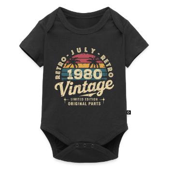 Vintage July 1980 Retro Limited Edition - Baby Premium short-sleeve bodysuit - black - Front