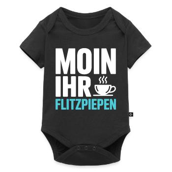 Moin Ihr Flitzpiepen Norddeutsch Hamburg Büro Moin - Baby Premium Kurzarmbody - Schwarz - Vorne