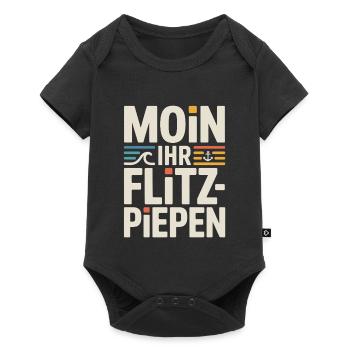 Moin Ihr Flitzpiepen Norddeutsch Hamburg Büro Moin - Baby Premium Kurzarmbody - Schwarz - Vorne