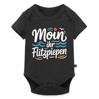 Moin Ihr Flitzpiepen Norddeutsch Hamburg Büro Moin - Baby Premium Kurzarmbody - Schwarz - Vorne
