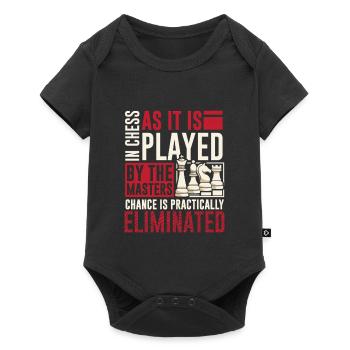 Échiquier des joueurs d’échecs - Body à manches courtes Premium Bébé - noir - Devant