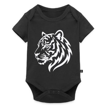 Tiger Line Head Silhouette Powerful - Baby Premium short-sleeve bodysuit - black - Front