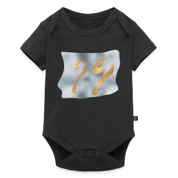 Golden question marks on blue - Baby Premium short-sleeve bodysuit - black - Front