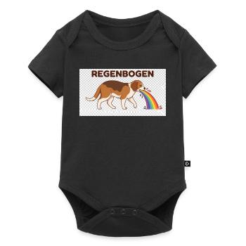 Beagle mit Regenbogenstrahl - Baby Premium Kurzarmbody - Schwarz - Vorne