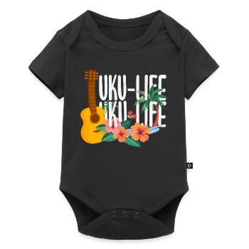 Designs et expressions amusantes de ukulélé - Body à manches courtes Premium Bébé - noir - Devant