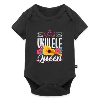Designs et expressions amusantes de ukulélé - Body à manches courtes Premium Bébé - noir - Devant
