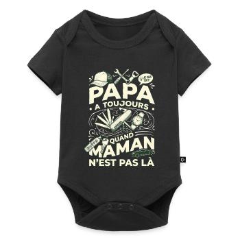 Cadeau Papa Bricoleur Humour Fête des Pères - Body à manches courtes Premium Bébé - noir - Devant