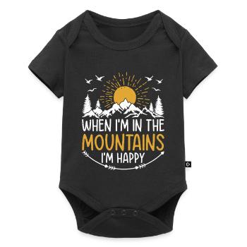 Quand je suis à la montagne, je suis heureux - Mountain Hik - Body à manches courtes Premium Bébé - noir - Devant