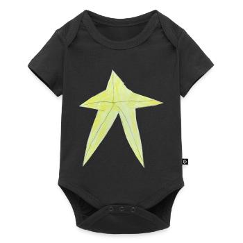 Yellow Star Drawing - Baby Premium short-sleeve bodysuit - black - Front