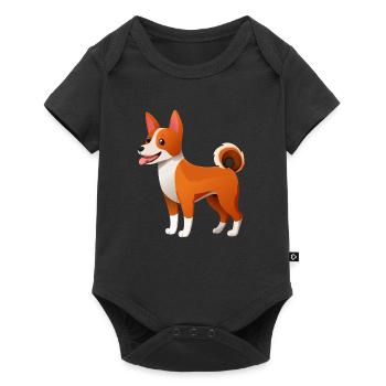 Little Basenji Dog (bande dessinée) - Body à manches courtes Premium Bébé - noir - Devant