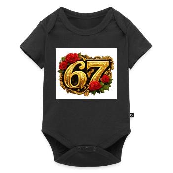Golden67 Rose Frame - Baby Premium short-sleeve bodysuit - black - Front