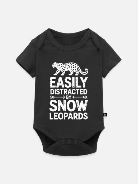 Schneeleopard Sprüche Süßes Schneeleopard Geschenk - Baby Premium Kurzarmbody - Schwarz