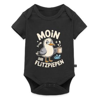 Moin Ihr Flitzpiepen Norddeutsch Hamburg Büro Moin - Baby Premium Kurzarmbody - Schwarz - Vorne