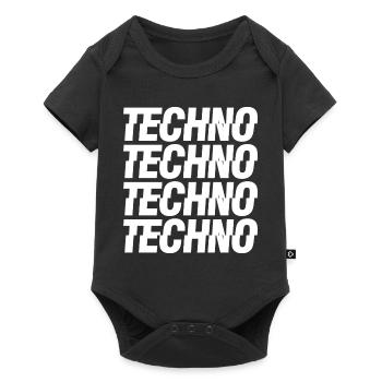 Techno music logo - Baby Premium short-sleeve bodysuit - black - Front