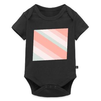 Bandes diagonales pastel Pêche menthe - Body à manches courtes Premium Bébé - noir - Devant