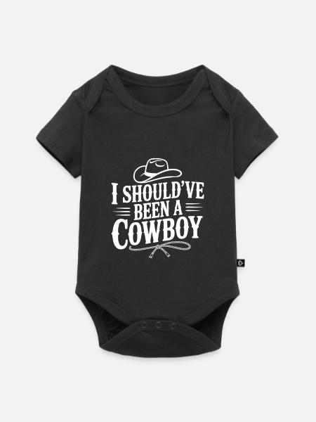 Ich hätte Cowboy sein sollen - Baby Premium Kurzarmbody - Schwarz