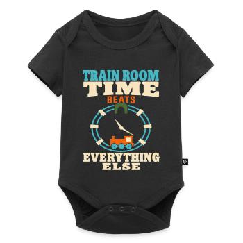 Train Room Model Railway Model Railway Dad Gift - Baby Premium short-sleeve bodysuit - black - Front