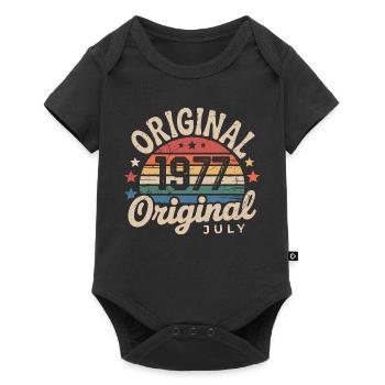 Original July 1977 Retro Vintage Birthday - Baby Premium short-sleeve bodysuit - black - Front