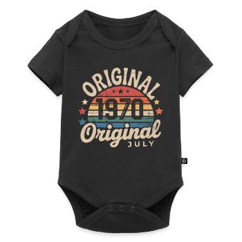 Original Juillet 1970 Anniversaire Vintage Retro - Body à manches courtes Premium Bébé - noir - Devant
