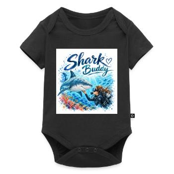Compagnon Requin Ami Sous-marin - Body à manches courtes Premium Bébé - noir - Devant