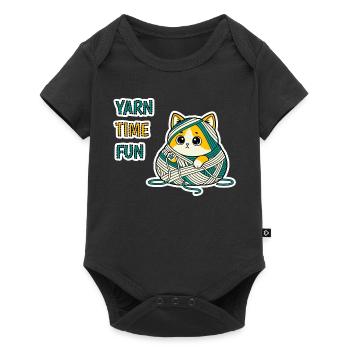 Cute Yarn Kitty Baby Cat Kawaii Sticker Gift Art - Baby Premium short-sleeve bodysuit - black - Front