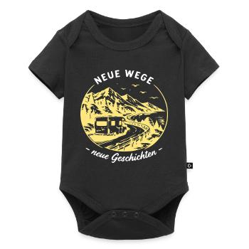 Neue WegeNeue Geschichten Camper-Motiv - Baby Premium Kurzarmbody - Schwarz - Vorne