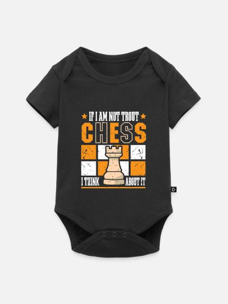 Schach Schachspieler Schachbrett - Baby Premium Kurzarmbody - Schwarz