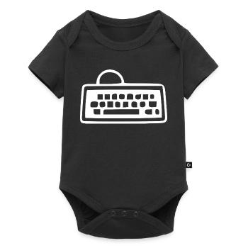 Retro_Vintage_80er_90er_Jahre_Tastatur_schwarzw - Body à manches courtes Premium Bébé - noir - Devant