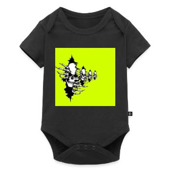 Collier squelette jaune fluo - Body à manches courtes Premium Bébé - noir - Devant